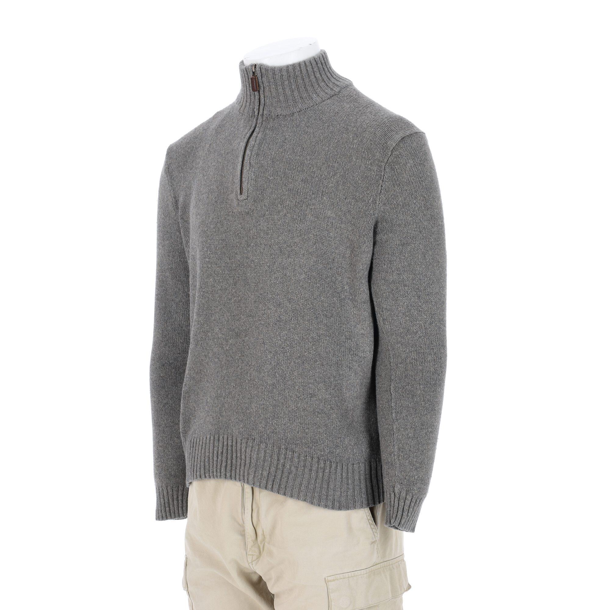 Maglione grigio in seta e cashmere da uomo 3/7