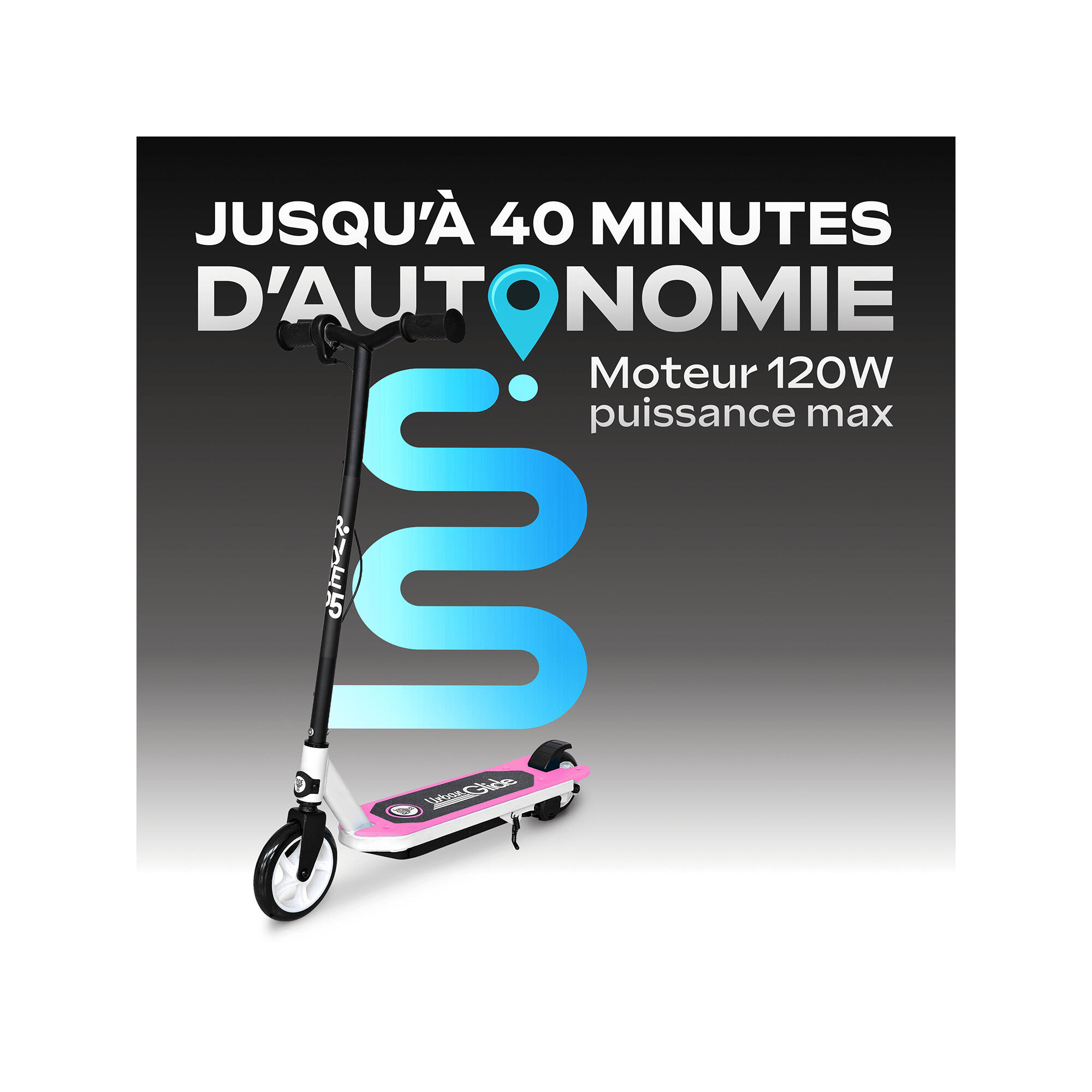 URBANGLIDE Ride 55 Kid  Patinete eléctrico para niños de 30 W  10 km/h  40 min d 4/7
