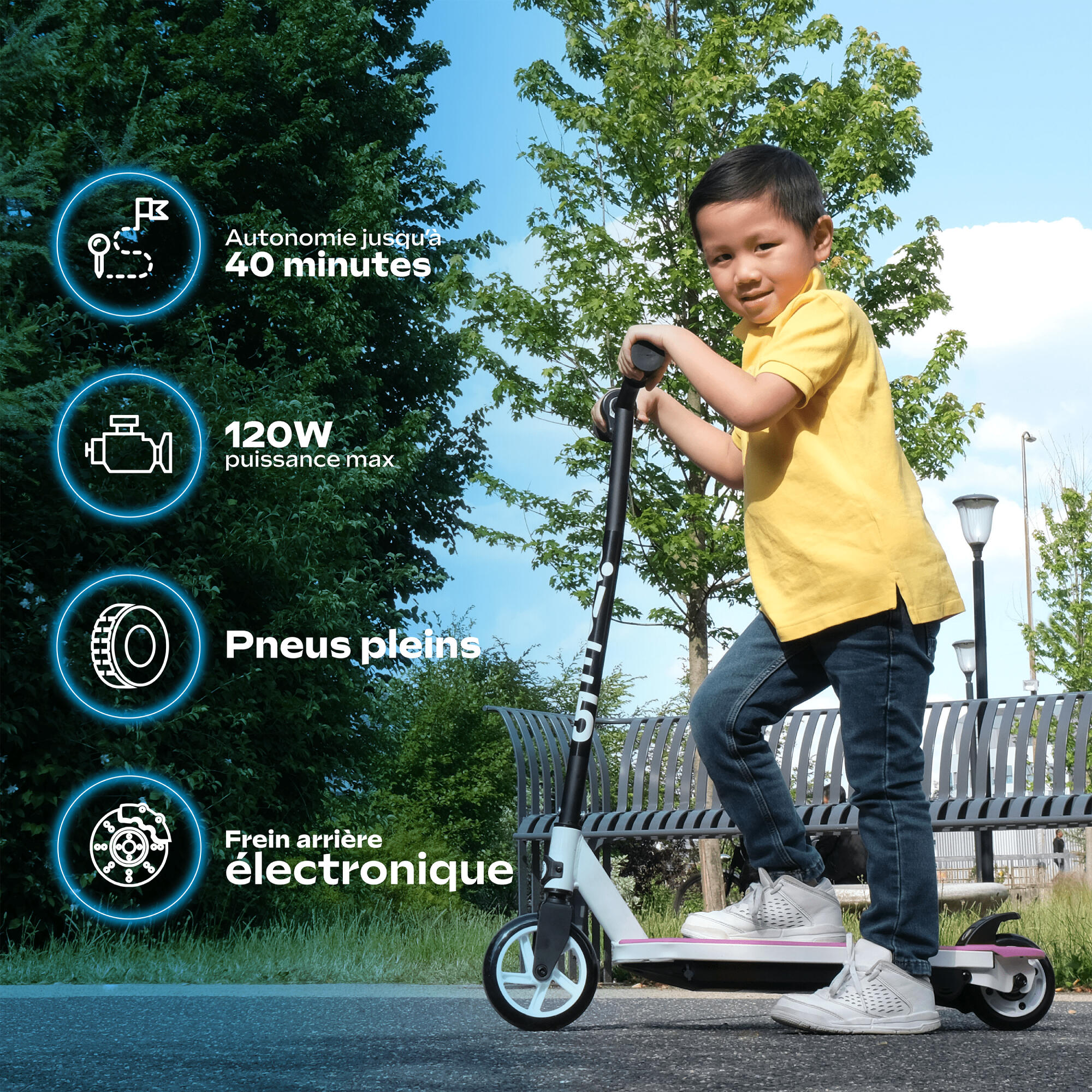 Kid-55 Flash  Scooter elétrica LED para crianças, 10 km/h, a partir dos 6 anos 2/7