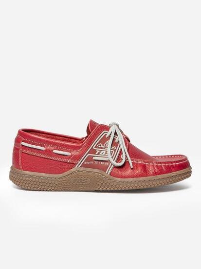 Chaussures bateau homme GLOBEK Rouge
