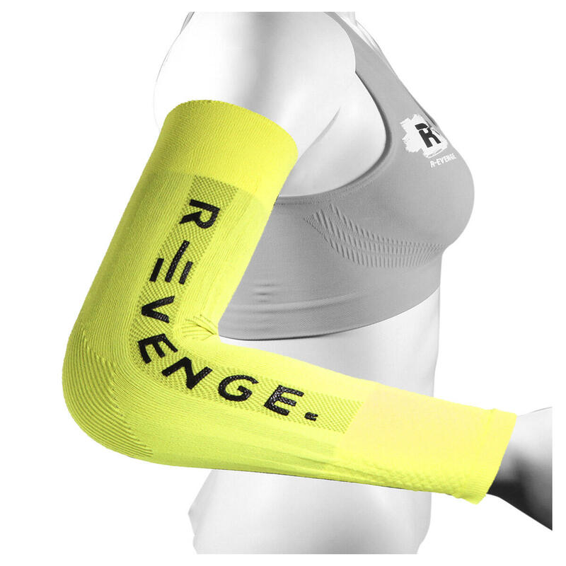 Arm Mangas para os braços adultos de compressão e proteção ciclismo amarelo