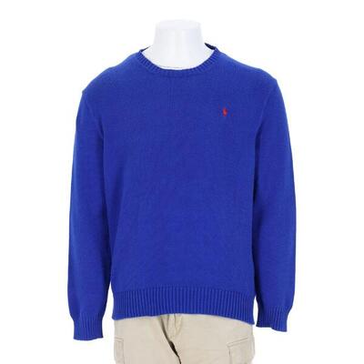 Tweedehands - mannen crew neck blauwe trui - als nieuw