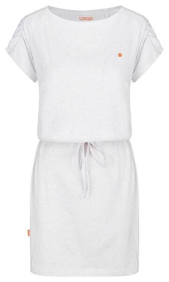 Abito corto donna Loap Burka bianco cotone elasticizzato