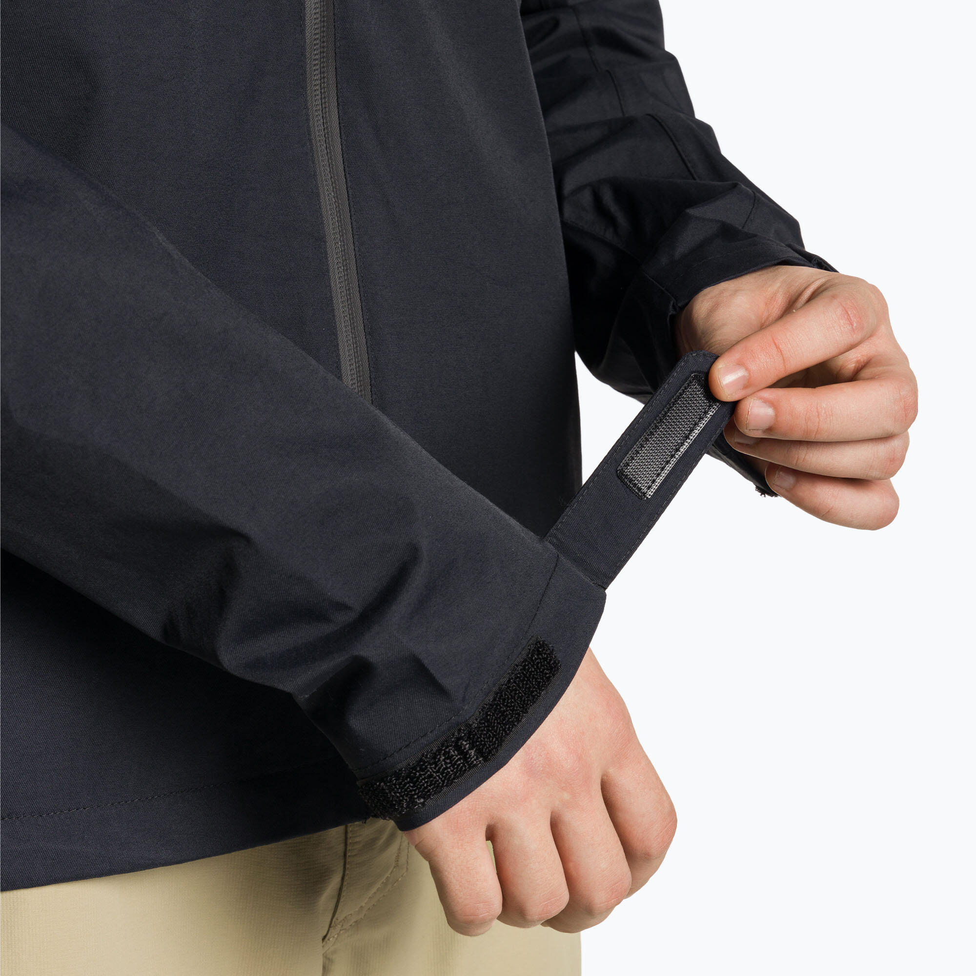 Herren Hardshell-Kapuzenjacke Mit Sturmlasche Hinter Dem Frontreißverschluss 4/7