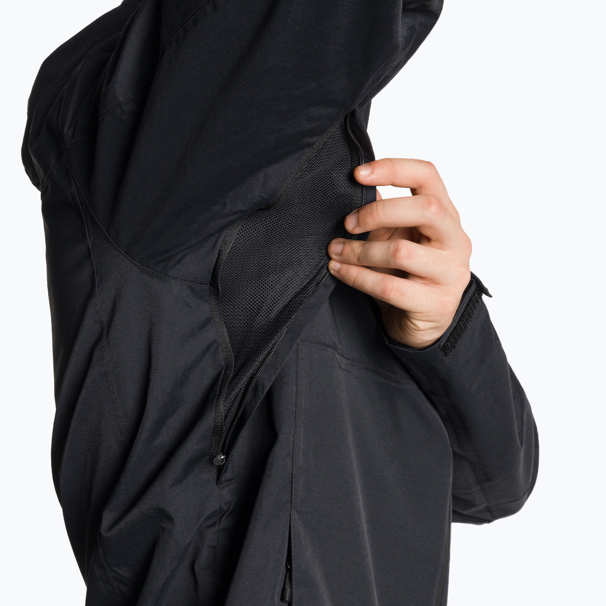 Herren Hardshell-Kapuzenjacke Mit Sturmlasche Hinter Dem Frontreißverschluss 6/7