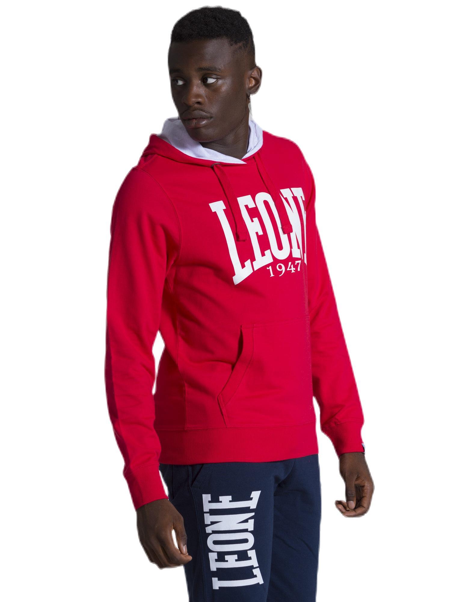 Felpa uomo con cappuccio Leone 1947 Apparel Big Logo, cotone leggero 3/8