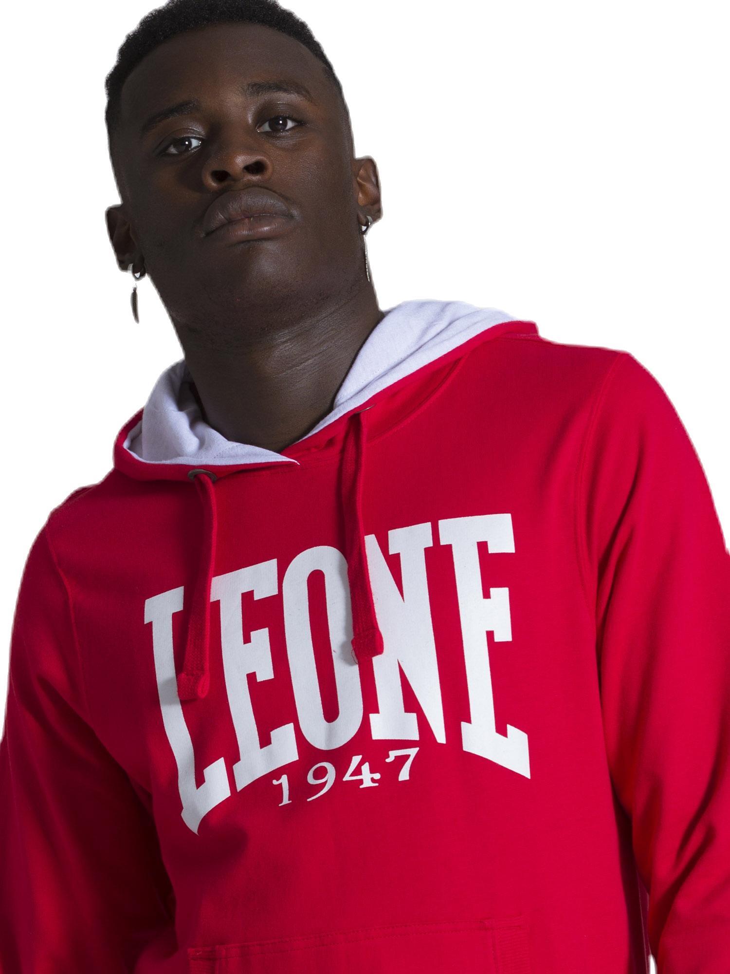Felpa uomo con cappuccio Leone 1947 Apparel Big Logo, cotone leggero 5/8
