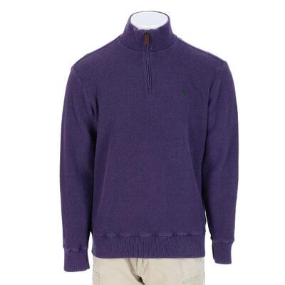 Seconda Mano - Pullover con zip collo uomo viola - Stato molto buono