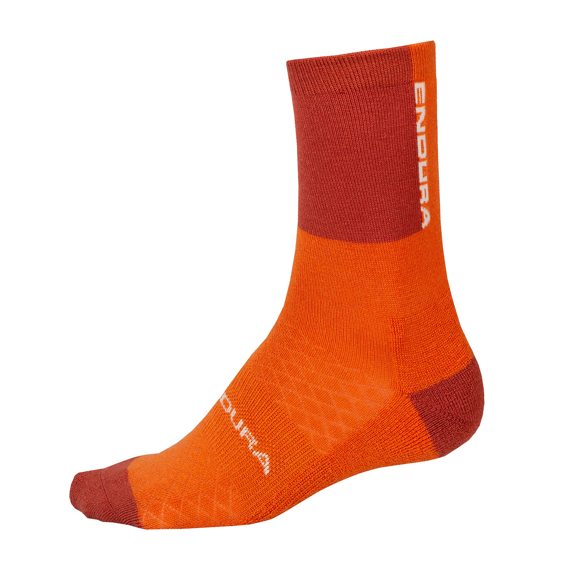 Chaussettes Endura Mérinos Orange / Rouge 2/2