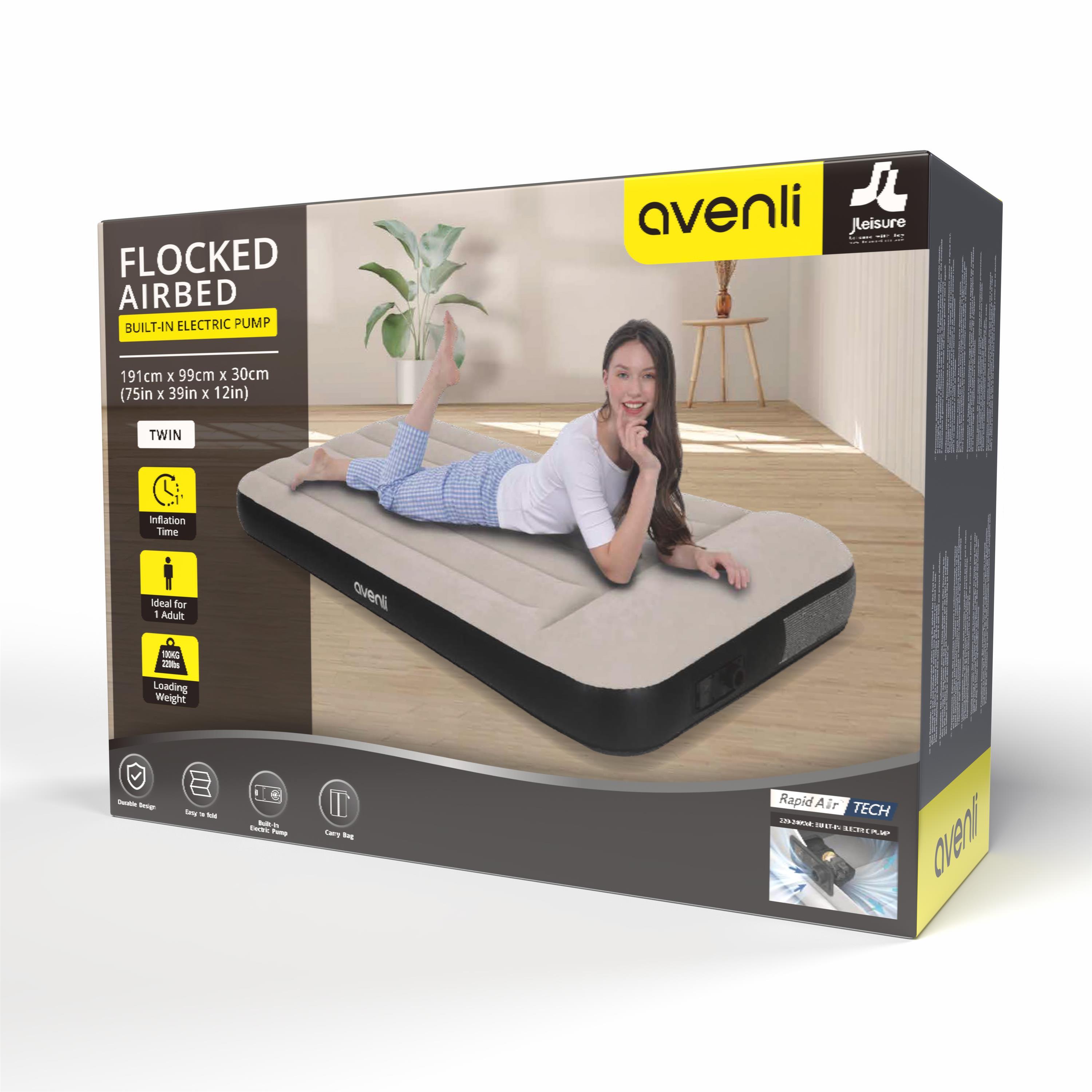 Luftmatratze selbstaufblasend 1 Person 191x99x30cm Luftbett mit Elektropumpe 3/6