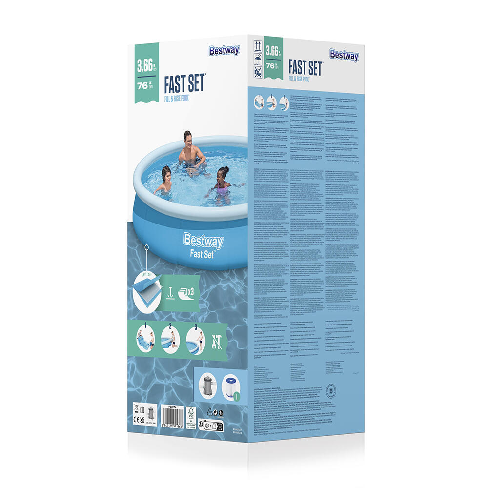 Bestway Fast Set Inflatable Pool Set Ro und 3.66 m x 76 cm 4/7