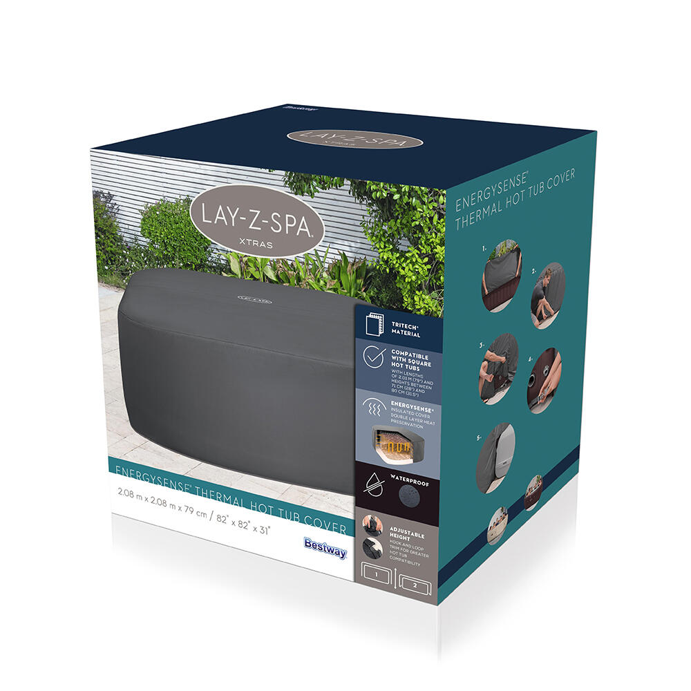 Bestway Lay-Z-Spa EnergySense Thermo-Kom plettabdeckung      201x201x80 cm eckig 4/7