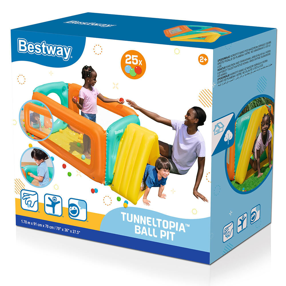 Bestway Tunneltopia Inflatable Ball Pit with 25 Play Balls 178 x 91 x 70 cm 3/7