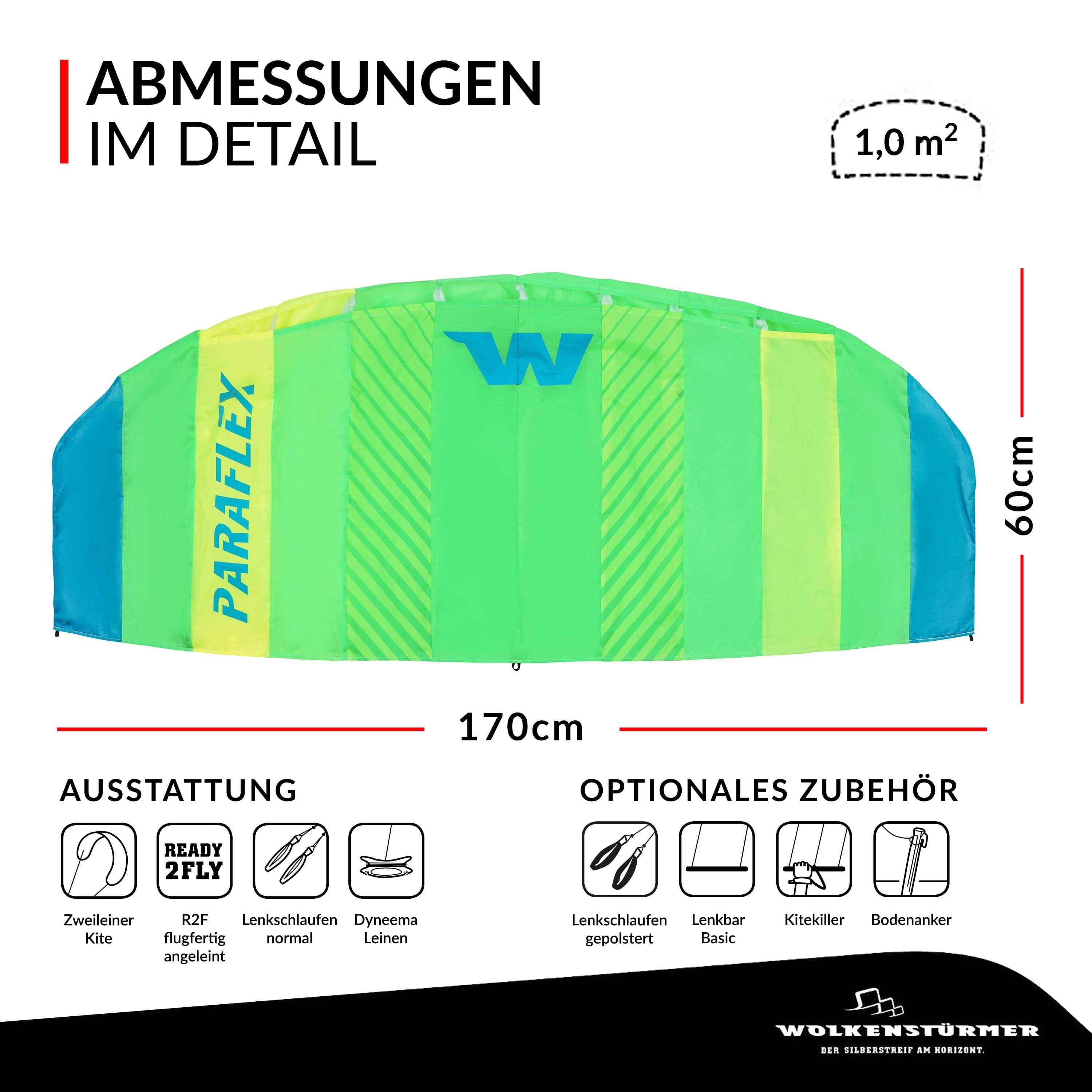 Materasso aquilone Wolkensturmer Paraflex Basic 1.7 Green 13176 Green 170 cm 7/7