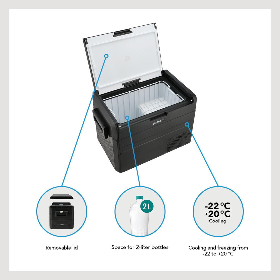 Cestovní kompresorová lednice Mestic Cool Box MCCM-45 3/7