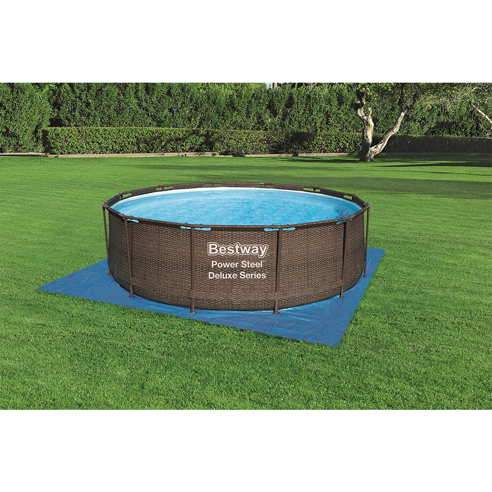 Bestway Tapis de sol pour piscine hors sol et spa gonflable 366 cm 7/7