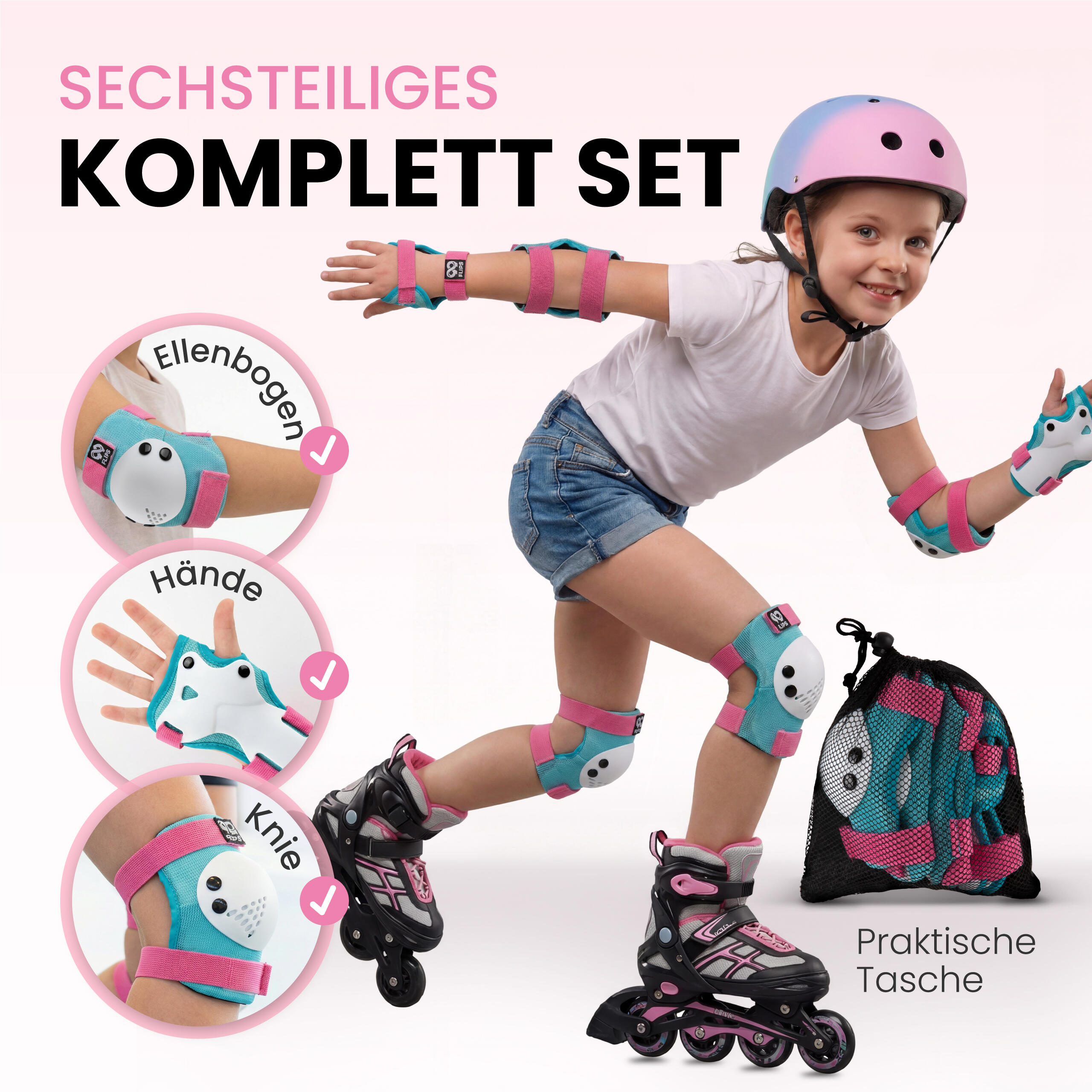 Protection Roller Enfant Fille - Protection Velo 3-12 Protege Genoux Skateboard 2/6