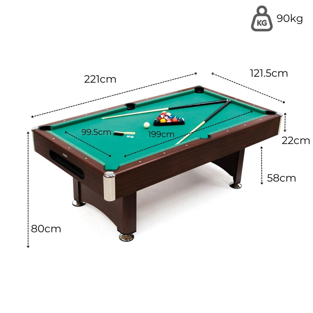 Mesa de Billar Semi Profesional Akra 221x122x81 cm con Retorno de Bolas 7 pies 2/7