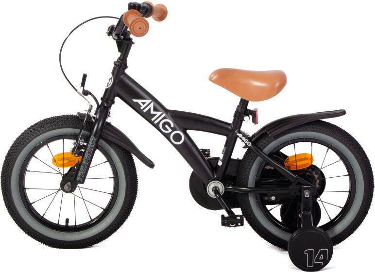 Thunder 14 Zoll 22 cm Jungen Rücktrittbremse Schwarz/Weiß 3/7