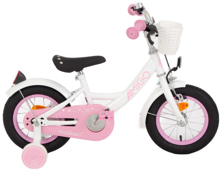 Perfect 12 Inch 21 cm Meisjes Terugtraprem Wit/Roze 3/7