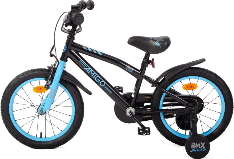 BMX Jump 16 Inch 25,5 cm Jongens Terugtraprem Zwart/Blauw 3/7