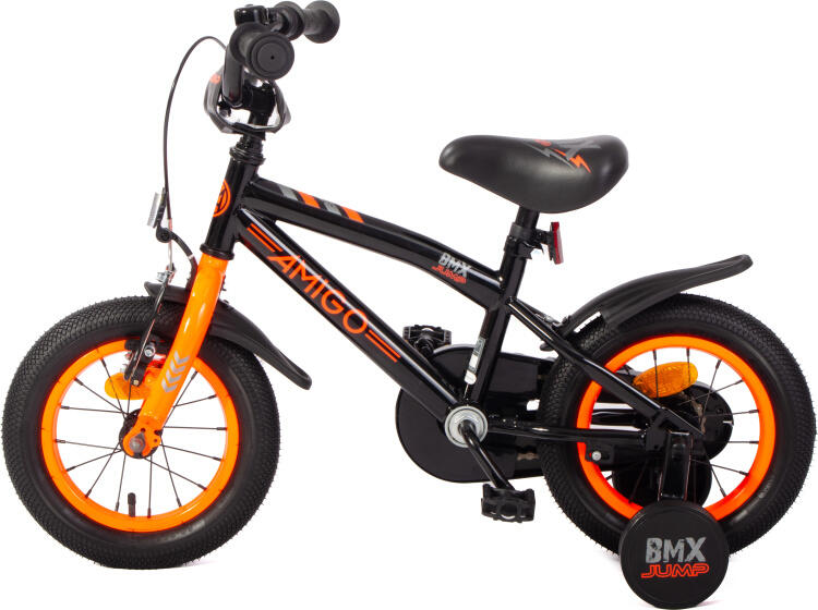 BMX Jump 12 Zoll 22 cm Jungen Rücktrittbremse Schwarz/Neon Orange 3/7
