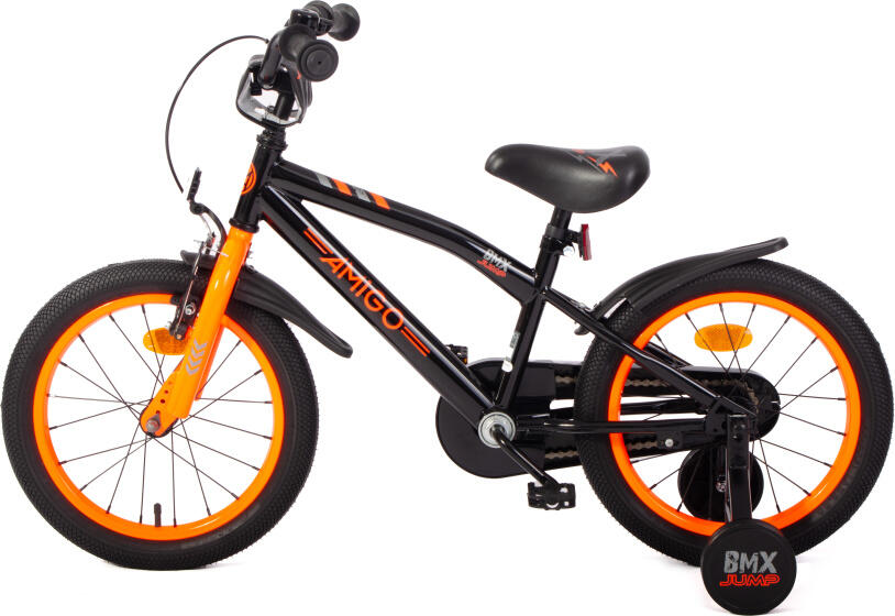 BMX Jump 16 Inch 25,5 cm Jongens Terugtraprem Zwart/Neon Oranje 3/7