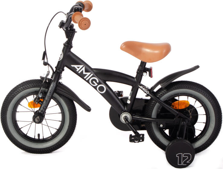 Thunder 12 Zoll 21 cm Jungen Rücktrittbremse Schwarz/Weiß 3/7
