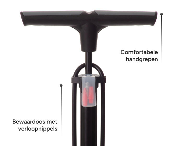 luxe fietspomp met drukmeter 11 Bar 73 cm zwart 3/7