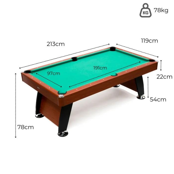 Mesa de Billar Semi Profesional Alejandría 7 Pies 2/7