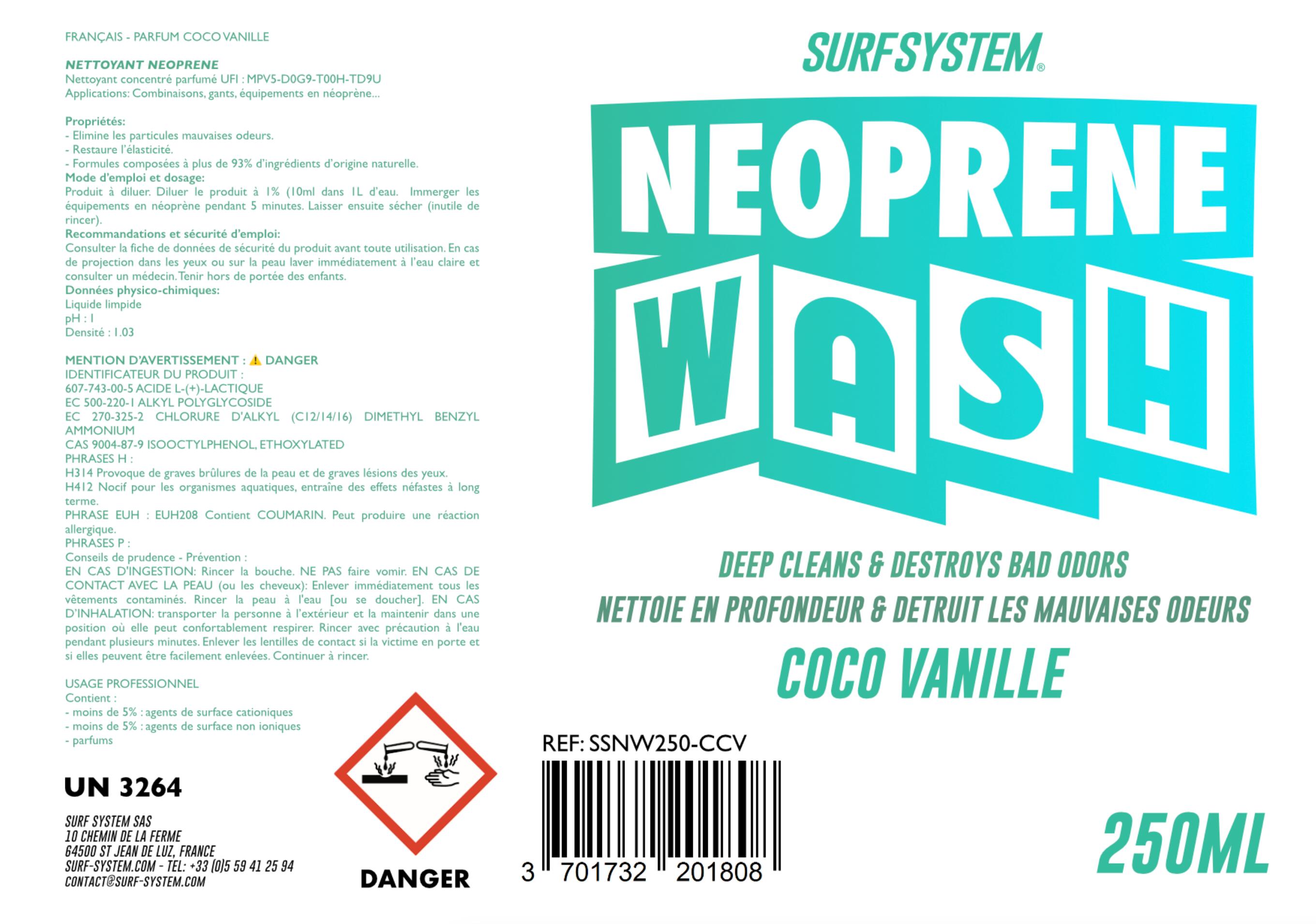 SURF SYSTEM - Neoprene Wash - Shampooing Neoprene - Coco - 250ml 2/2