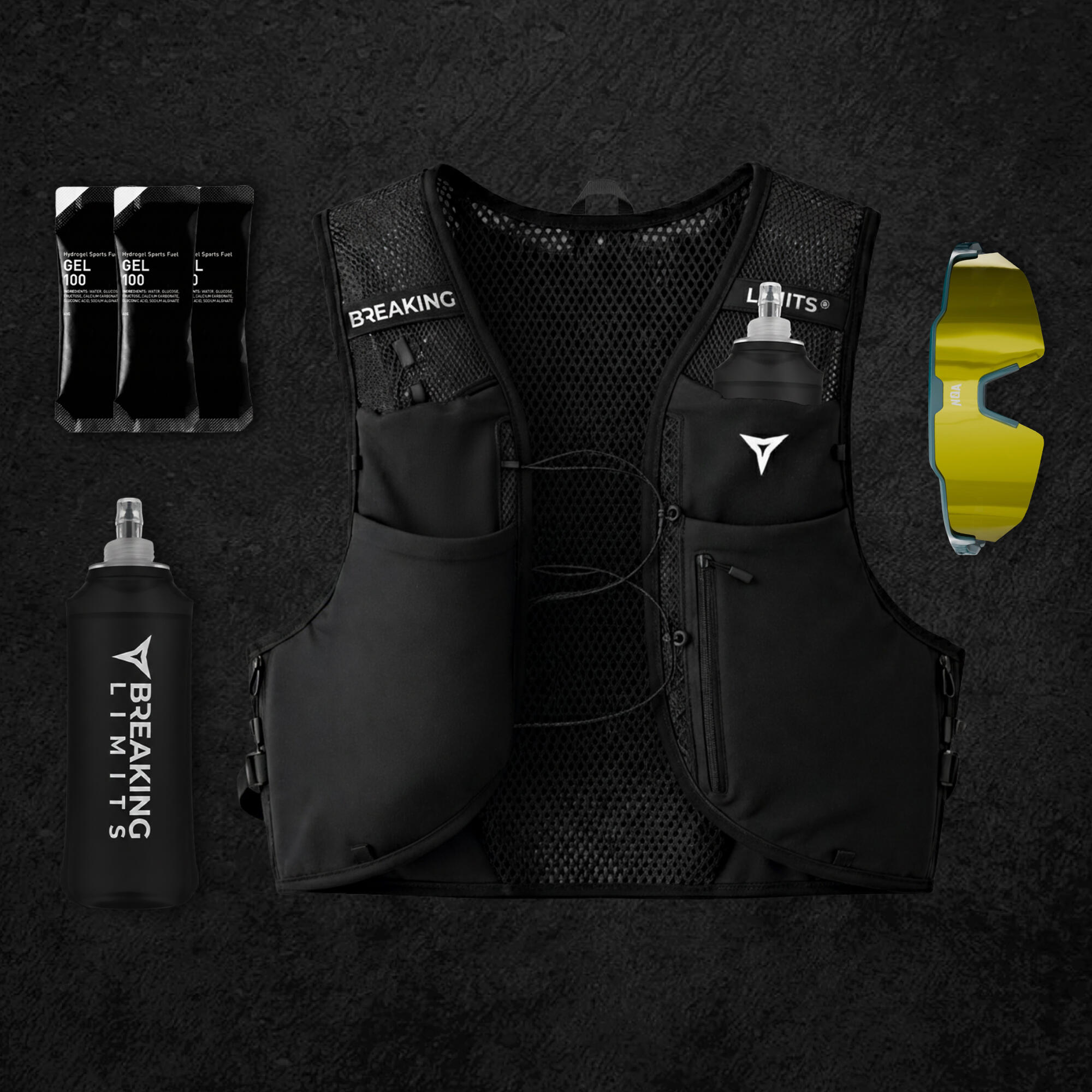 Hardloopvest - Reflecterend Running Vest - Met 2 Soft Flasks 3/6