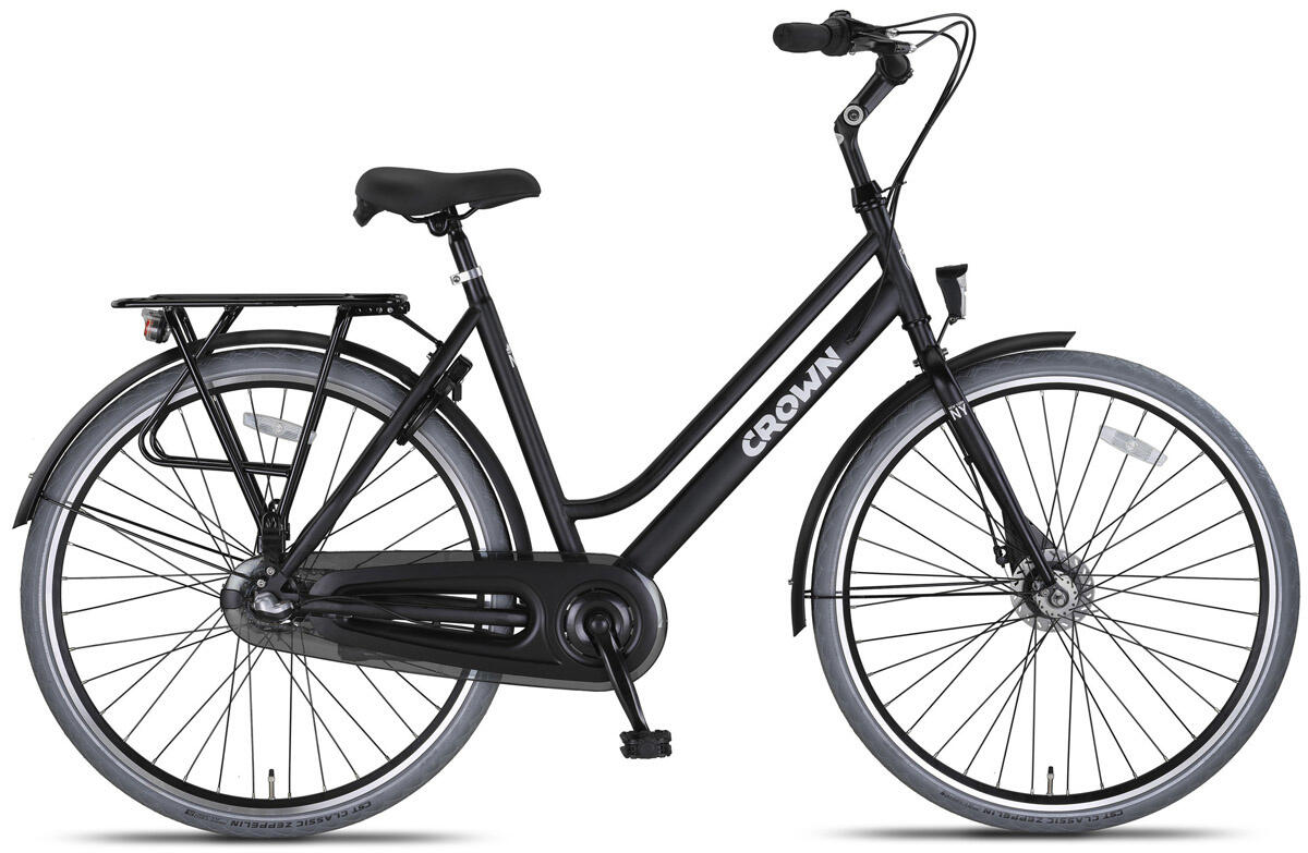 Crown New York Plus Damesfiets 28 inch 53cm Midnight Black 3v 7/7