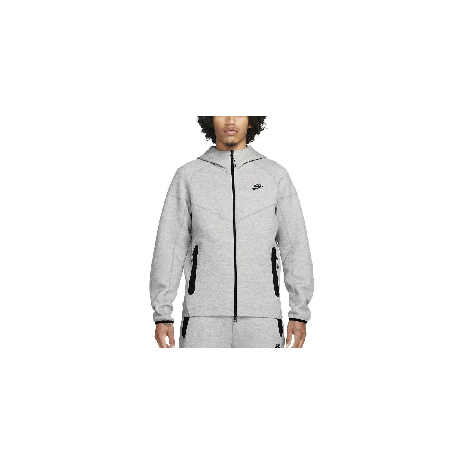 Full Zip Hoodie Joggers Set  Sportswear Tech Fleece Dark Heather Grey Black 2/5