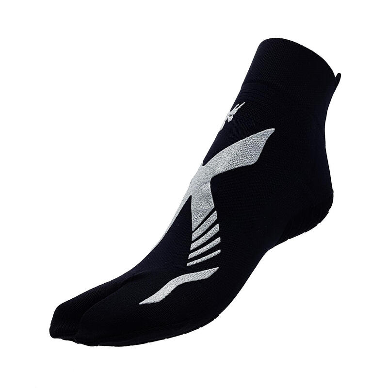 1 Zeh Schwimmsocken für Erwachsene Schwimmbad antibakteriell schwarz silber