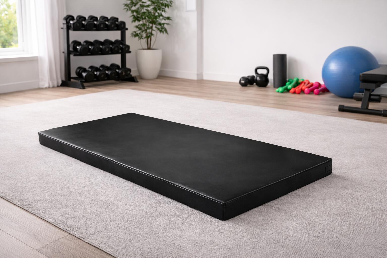 Materac gimnastyczny UNDERFIT 120 x 60 x 6 cm twardy czarny 6/8
