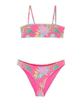 Zweiteiliges bandeau-bikini-set aquarella set rosa meisjes 6-16