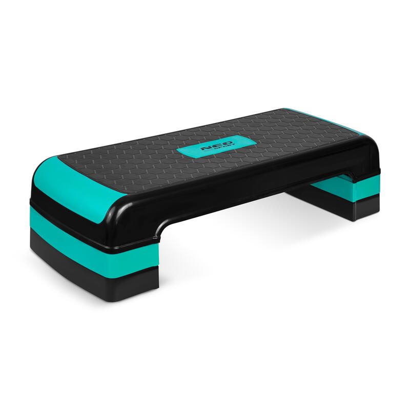 Step pentru aerobic Neo-Sport NS-402, 80x30x10/15/20cm, turcoaz.