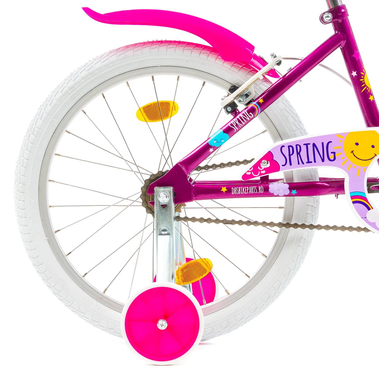 Bicicleta infantil DHS Spring - 20 pulgadas, morada 6/7