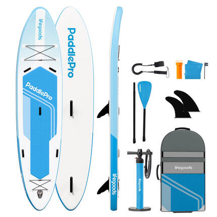 SUP Board Tandem - complete set - 381cm - max 220kg - 2 personen - Lichtblauw