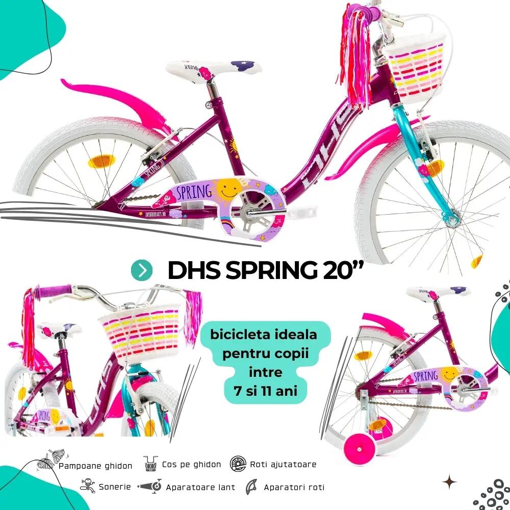 Bicicleta infantil DHS Spring - 20 pulgadas, morada 4/7