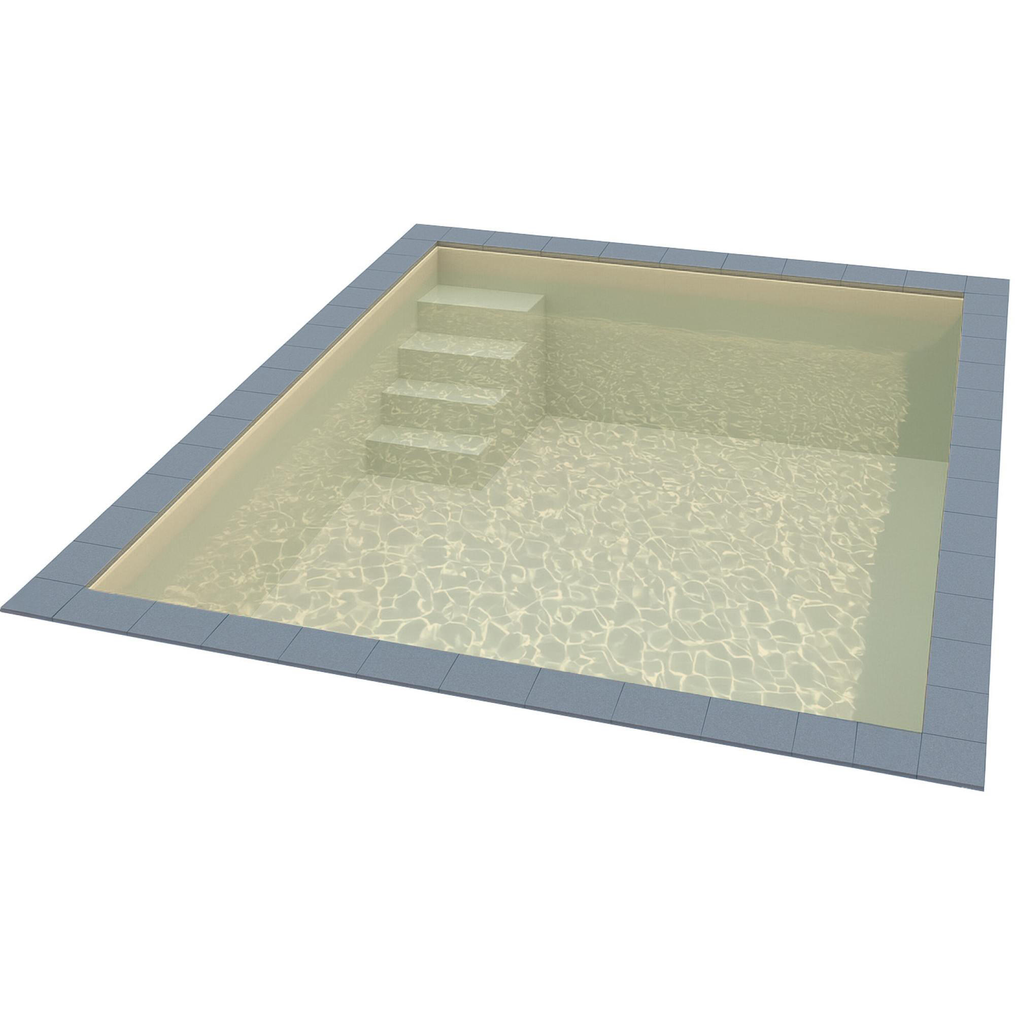 KWAD Styropor Pool Easy mit gerader Treppe links 8 x 4 x 1,5 m sand 3/4
