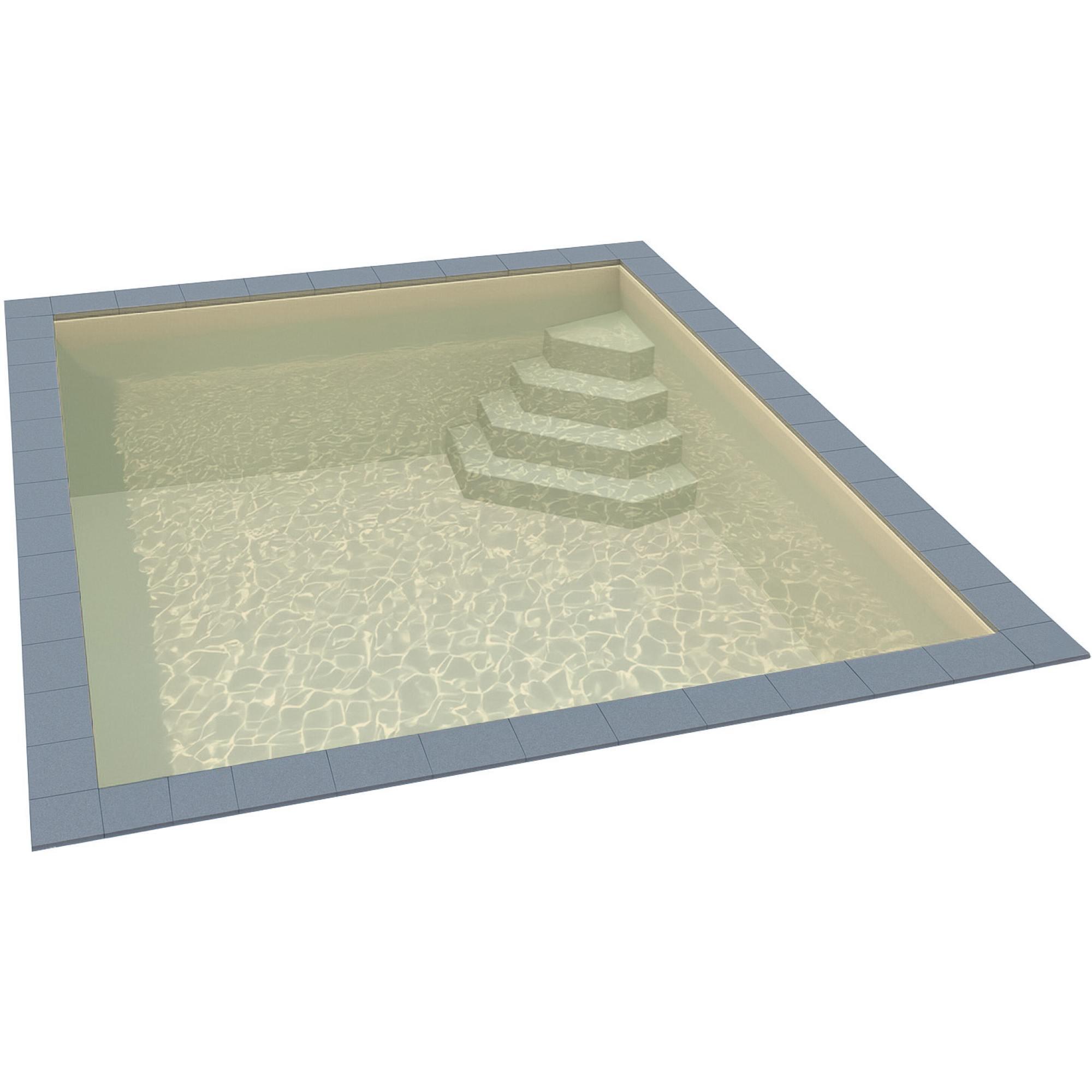 KWAD Styropor Pool Easy mit Ecktreppe rechts 8 x 4 x 1,5 m sand 3/4