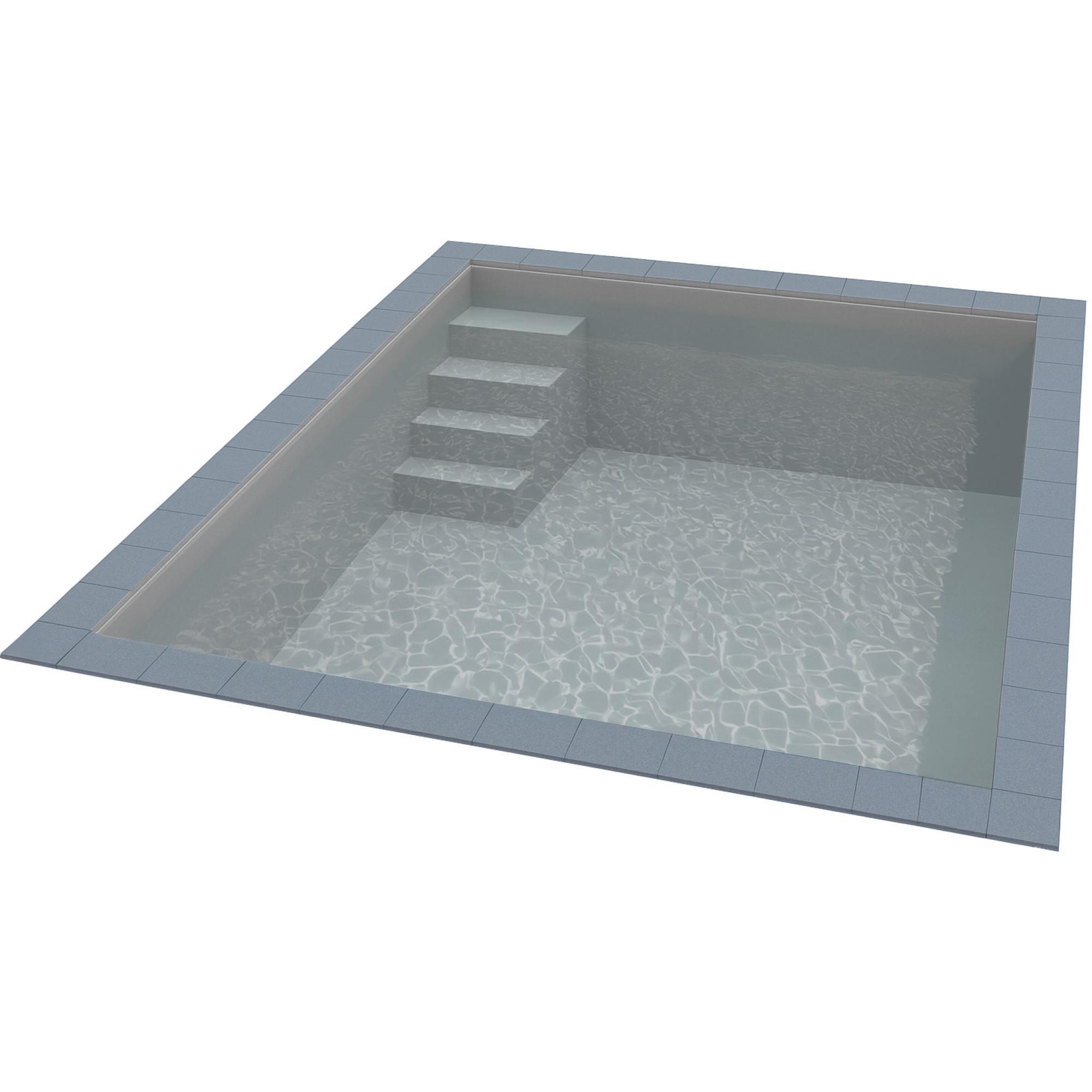KWAD Styropor Pool Easy mit gerader Treppe links 7 x 3,5 x 1,5 m grau 3/4