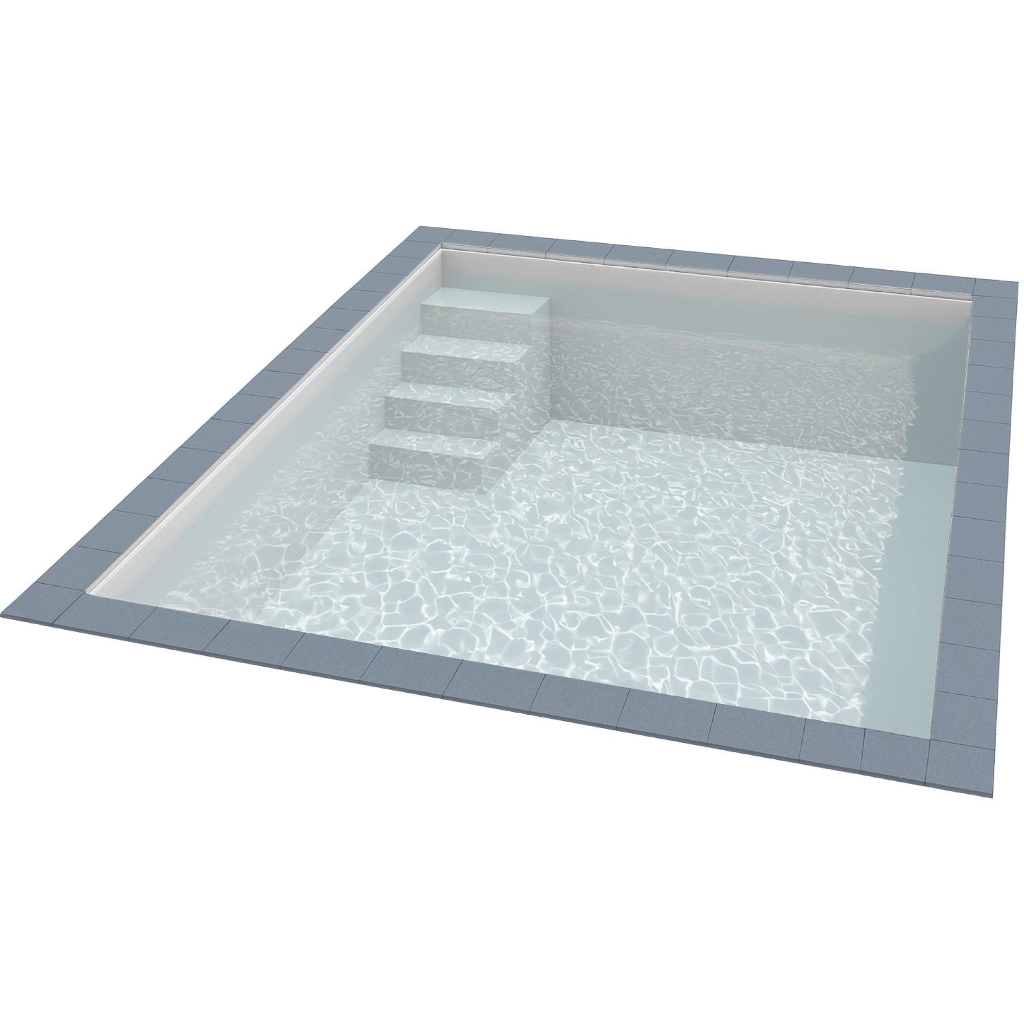 KWAD Styropor Pool Easy mit gerader Treppe links 8 x 4 x 1,5 m weiß 3/4