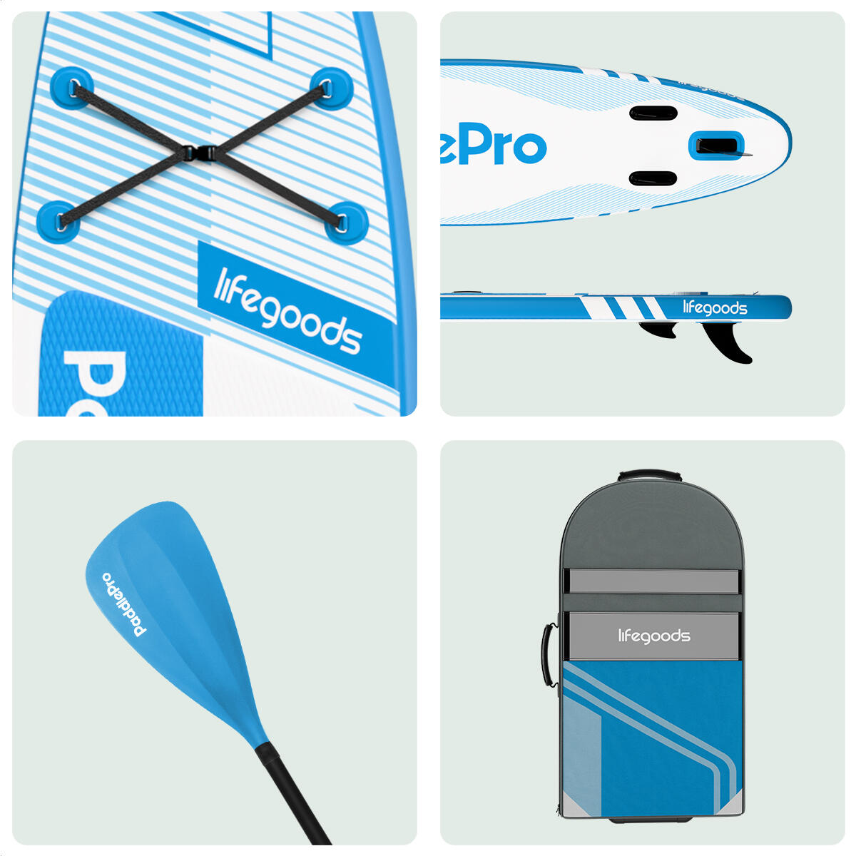 PaddlePro SUP Board Pro - gonflable - 320cm - max 150kg - Bleu clair 2/4