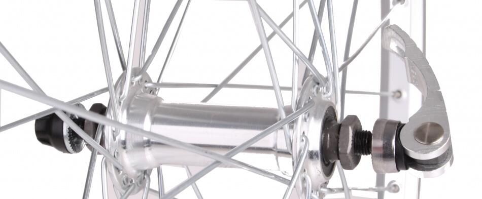 Rueda delantera premium 28x1 5/8" con borde de aluminio plata 2/2
