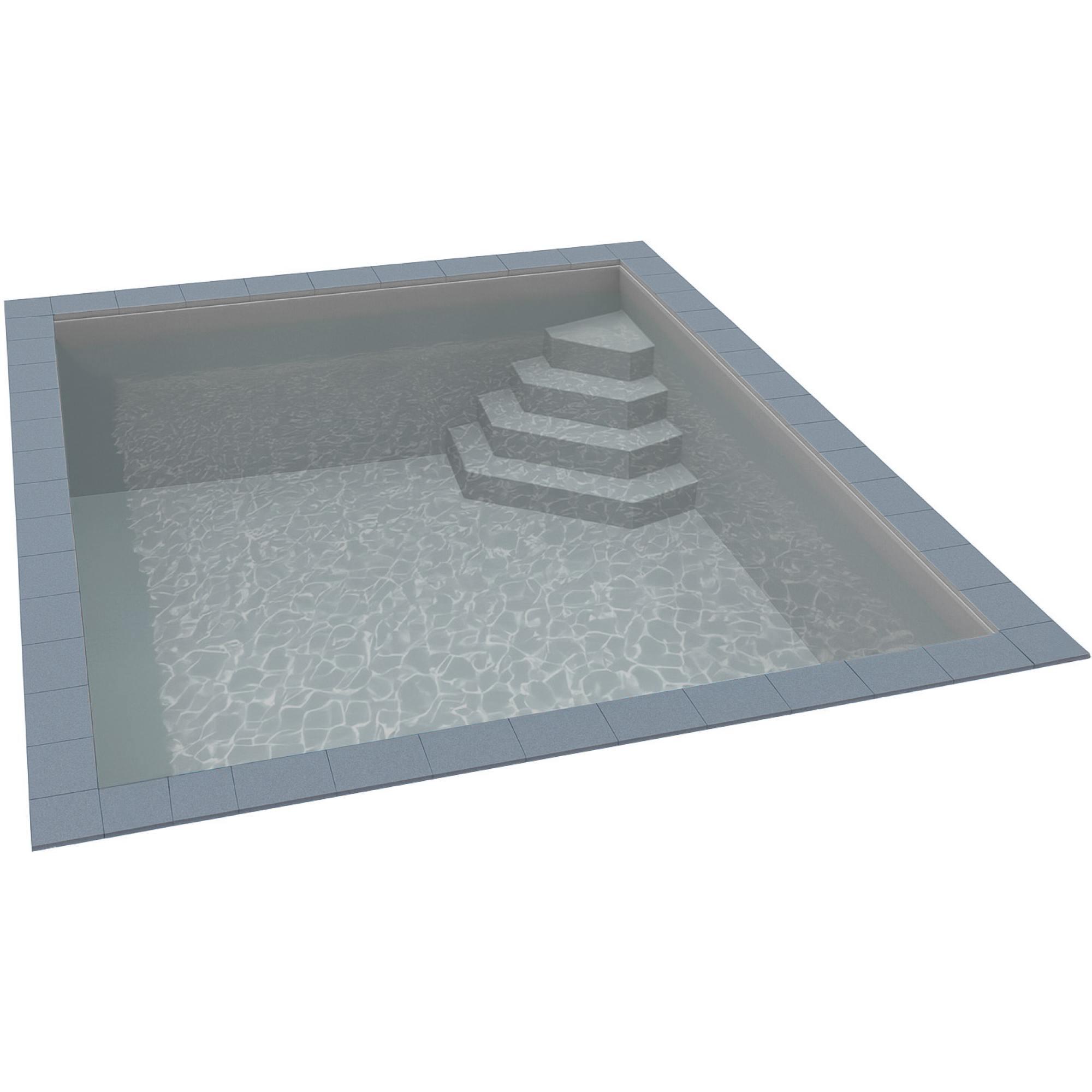KWAD Styropor Pool Easy mit Ecktreppe rechts 7 x 3,5 x 1,5 m grau 3/4