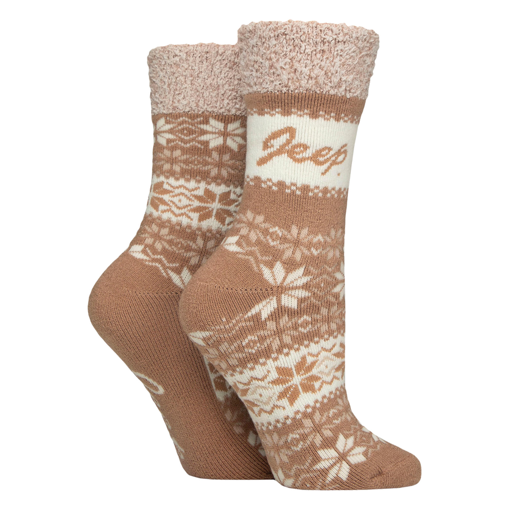 Jeep - 2 Paires Chaussettes Femme Thermiques Motif Fair Isle | Hiver 3/5