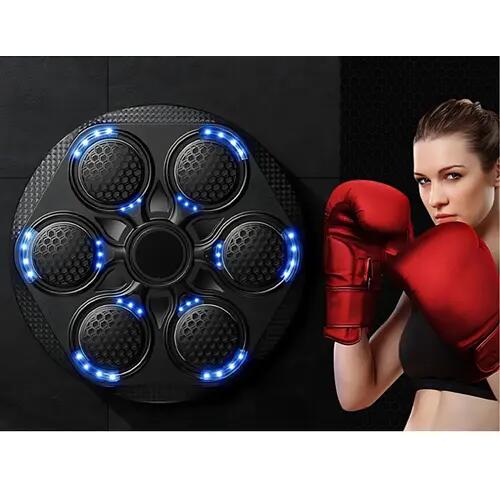 Boksz 15 ügyességi szintes 6 pontos edző pajzs MMA zenélő, USB-s + bokszkesztyű 6/7